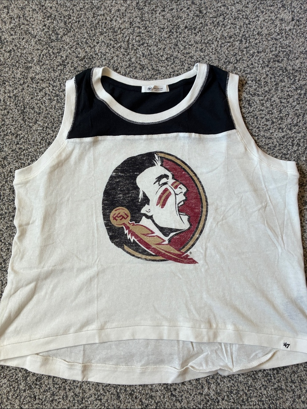Women’s Florida State Black & White crop Tank Top